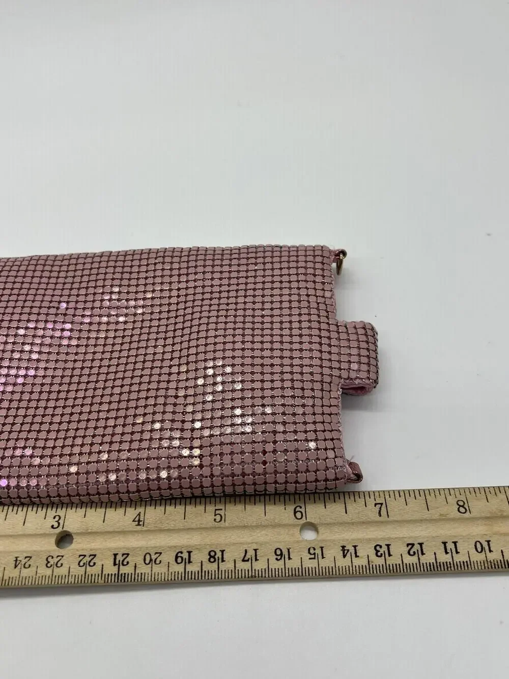Olivia Miller Clutch Bag Womens Mini Pink Sequin Mesh Magnetic Evening Purse